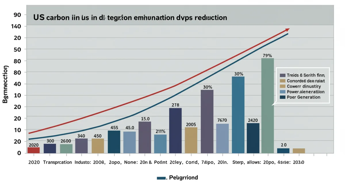 Projected US carbon emission reduction chart by 2030.