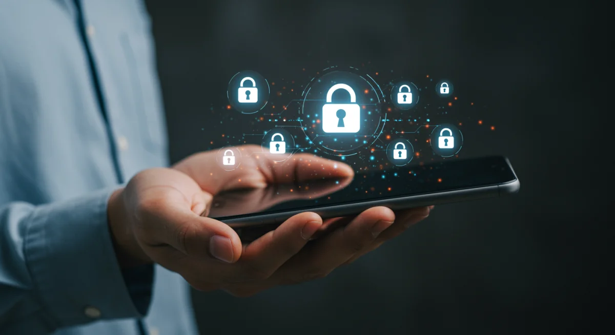 Consumer exercising data privacy rights on a smartphone